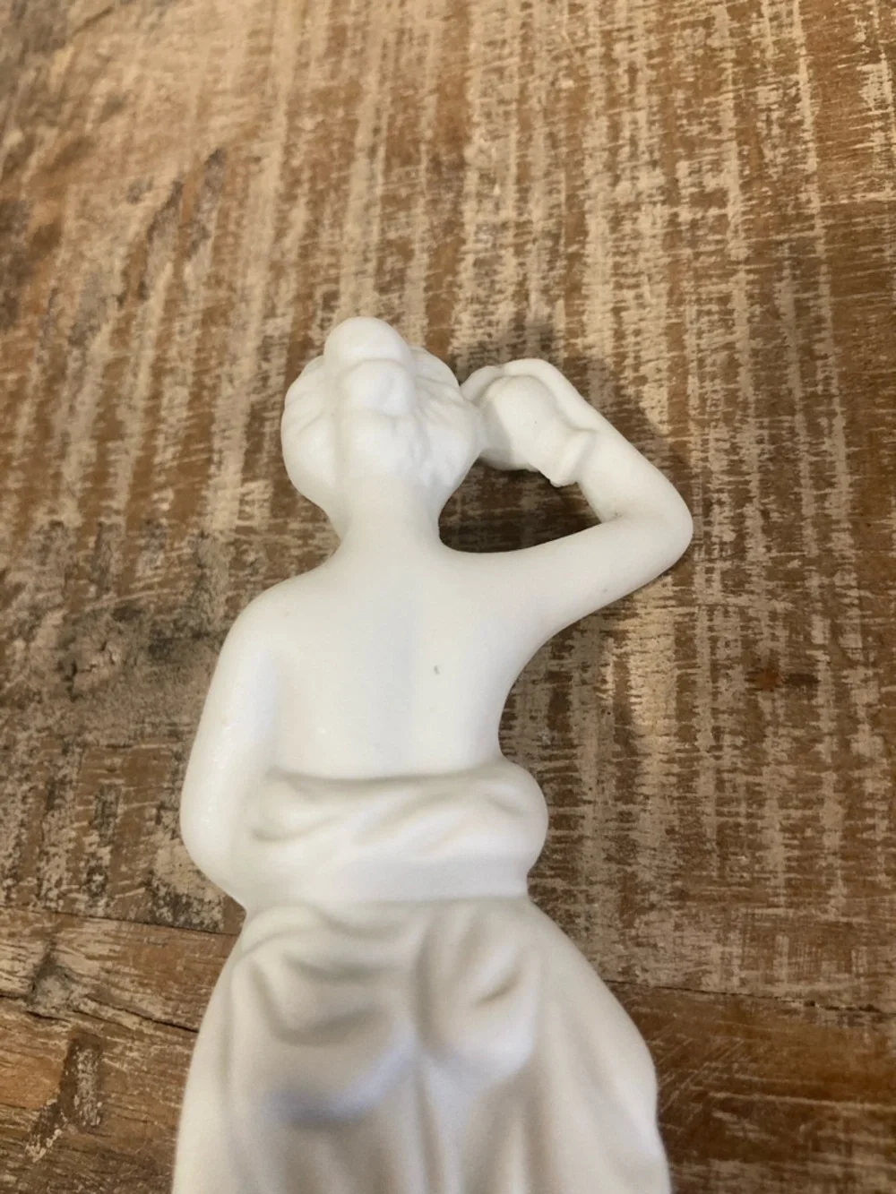 Matte White Vintage Ceramic Figurine Made in Japan Woman with Jars